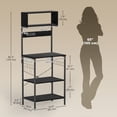 thumbnail image 3 of HOMCOM Baker's Rack with Power Outlet, USB Charger, Microwave Stand, Black, 3 of 10