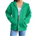 thumbnail image 1 of Timegard Chandails à Capuche Zippés pour Femmes Automne Hiver Chandails à Cordon Vestes Confortables Hauts à Manches Longues, 1 of 6
