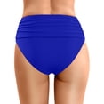 thumbnail image 3 of FYEGRE Women's High Waisted Bikini Bottom Tummy Control Ruched Bathing Suit Swim Bottom Blue S, 3 of 5