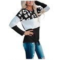 thumbnail image 2 of RKSTN Sweaters for Women Fashion Stripe Leopard Print Comfortable Long Sleeves Sweater Tops Fall Sweaters, 2 of 9