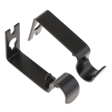 2Pieces Roman Curtain Rod Bracket Curtain Pole Rod Wall Bracket Holder Black