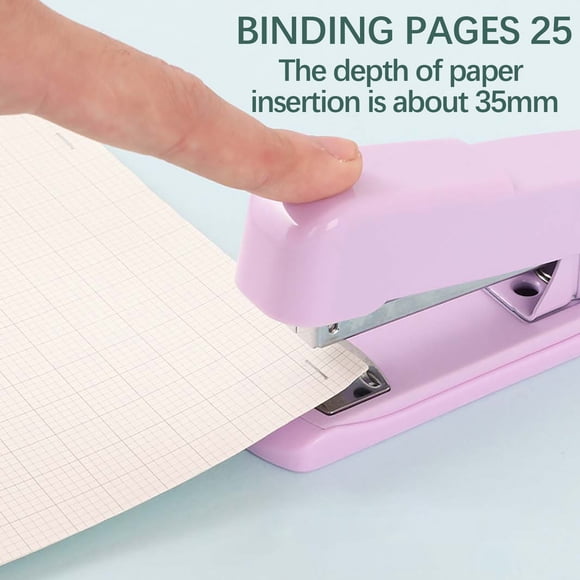 Dvkptbk Macaron-colored Stapler Handheld Stapler Labor-saving Stapler Metal Stapler Universal Stapler Multifunctional Stapler Office Stapler Easy-to-use Stapler Efficie