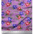 thumbnail image 1 of Soimoi Rayon Fabric Leaves & Azalea Floral Decor Fabric Printed Yard 42 Inch Wide, 1 of 3