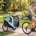 thumbnail image 2 of Aosom 2-in-1 Dog Bike Trailer, Pet Stroller with Hitch for Large Dogs, Blue, 2 of 9