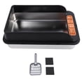 thumbnail image 2 of Stainless Steel Cat Litter Box, Enclosed Litter Box with Shovel and Litter Filter Pedal, High Sided Wall Litter Box, Anti Leakage Cat Litter Pan Tray, Easy To Clean, 2 of 7