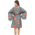 thumbnail image 2 of Bimba Robe Kimono Jaune à Manches Longues pour Femme avec Ceinture, Cache-Maillot de Mariée Enveloppant - 14, 2 of 5