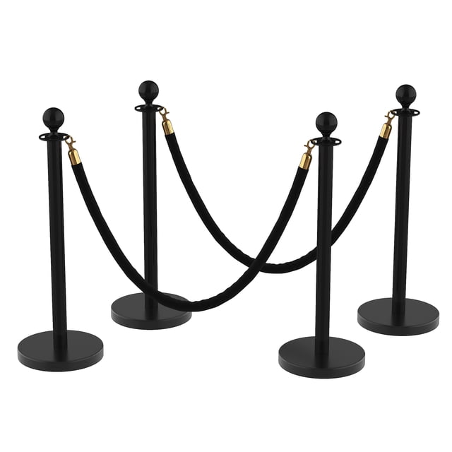 Crowd Control Stanchion Set with Retractable Belts and Red Velvet Ropes, Stainless Steel Queue Barrier Posts for Theaters Parties Wedding Exhibition, Silver