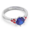 thumbnail image 3 of Bague de Mariée Ronde 2,15 Carats Saphir Bleu & Rubis Rouge en Or Blanc Massif 18K Taille 3 par Diamond-Capitals, 3 of 7
