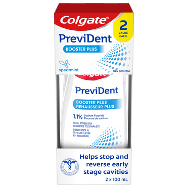 Colgate PreviDent Booster Plus High Fluoride Toothpaste, Spearmint, 2 x 100 mL