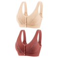 thumbnail image 1 of Plebaso Wireless Front Closure Bras for Women 2 Pack Full Coverage Everyday Bras Push up Comfort Bralettes, 1 of 2