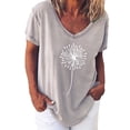 thumbnail image 1 of Pompotops Femmes Mode Décontractée Chemises Imprimées Manches Courtes T-Shirt Ample Hauts Blouse, 1 of 4