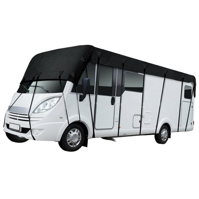 MesaSe Black 210D Waterproof Material Windproof and Collapsible RV Cover Fits 8.5m x 3m