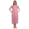 thumbnail image 3 of Moomaya Robe de Nuit en Coton Unie pour Femmes à Manches Courtes, 3 of 6