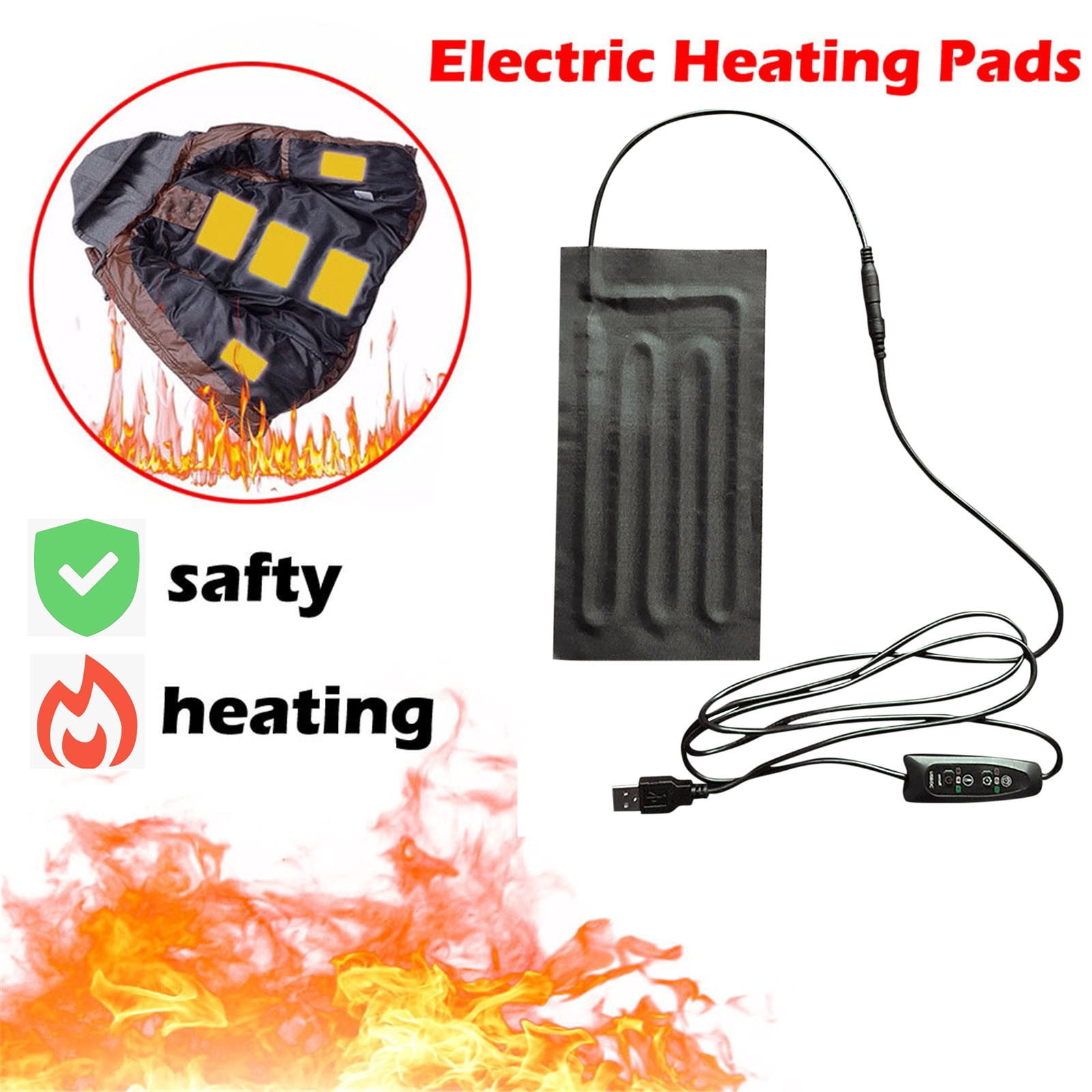Vadktai Heating Pad, Heating Pad Electric with 3 Levels Temperature Settings, USB Washable Body Wraps for Waist Back Shoulder Pain Relieve Belly Warming