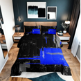 thumbnail image 1 of Erosebridal Modern Minimalst Bedding Twin Comforter Set, Navy Blue Down Comforter, Geometry Stripes Decor, Reversible 2pcs, 1 of 4