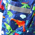 thumbnail image 4 of Children‘s Boys Girls Dinosaur Rainbow Printed Button Rain Jacket Hooded Windproof Raincoat, 4 of 7