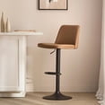 thumbnail image 2 of Bouclair Beige Faux Leather and Metal Bar Stool, 2 of 10