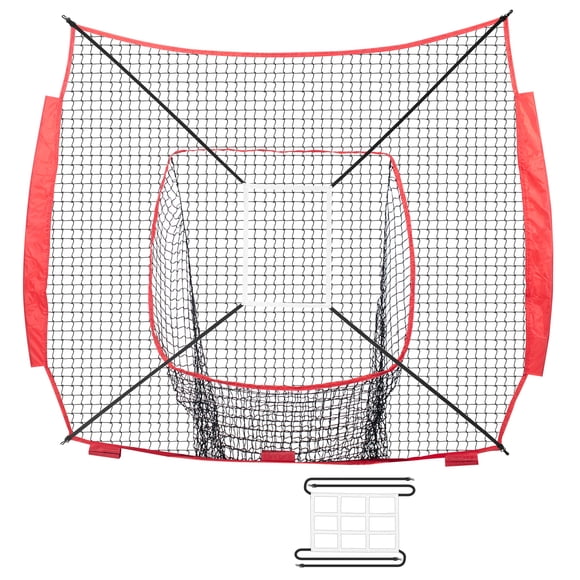 KFFKFF Filet d'Entraînement de Baseball 7 X 7 Pi, Filet de Softball, Filet d'Entraînement Facile à Assembler pour Frapper, Frapper, Attraper et Lancer, Comprend une Zone de Frappe, Équipement de Soutien Idéal pour l'Entraînement