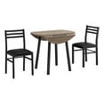 thumbnail image 1 of Monarch Specialties Dining Table Set, 3pcs Set, Small, 35" Drop Leaf, Kitchen, Metal, Laminate, Brown, Black, Contemporary, Modern, 1 of 4