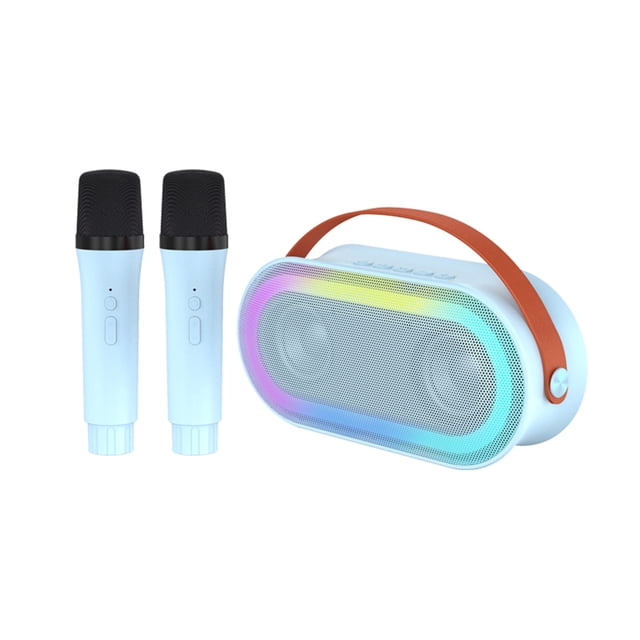 Mini BT Karaoke Machine Karaoke Speaker with Wireless Microphones Dazzling