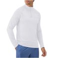thumbnail image 1 of RXIRUCGD Chemise Décontractée Mode Homme Couleur Unie Manches Longues Fermeture Éclair Col Rabattu, Blanc, Taille : TG, 1 of 6