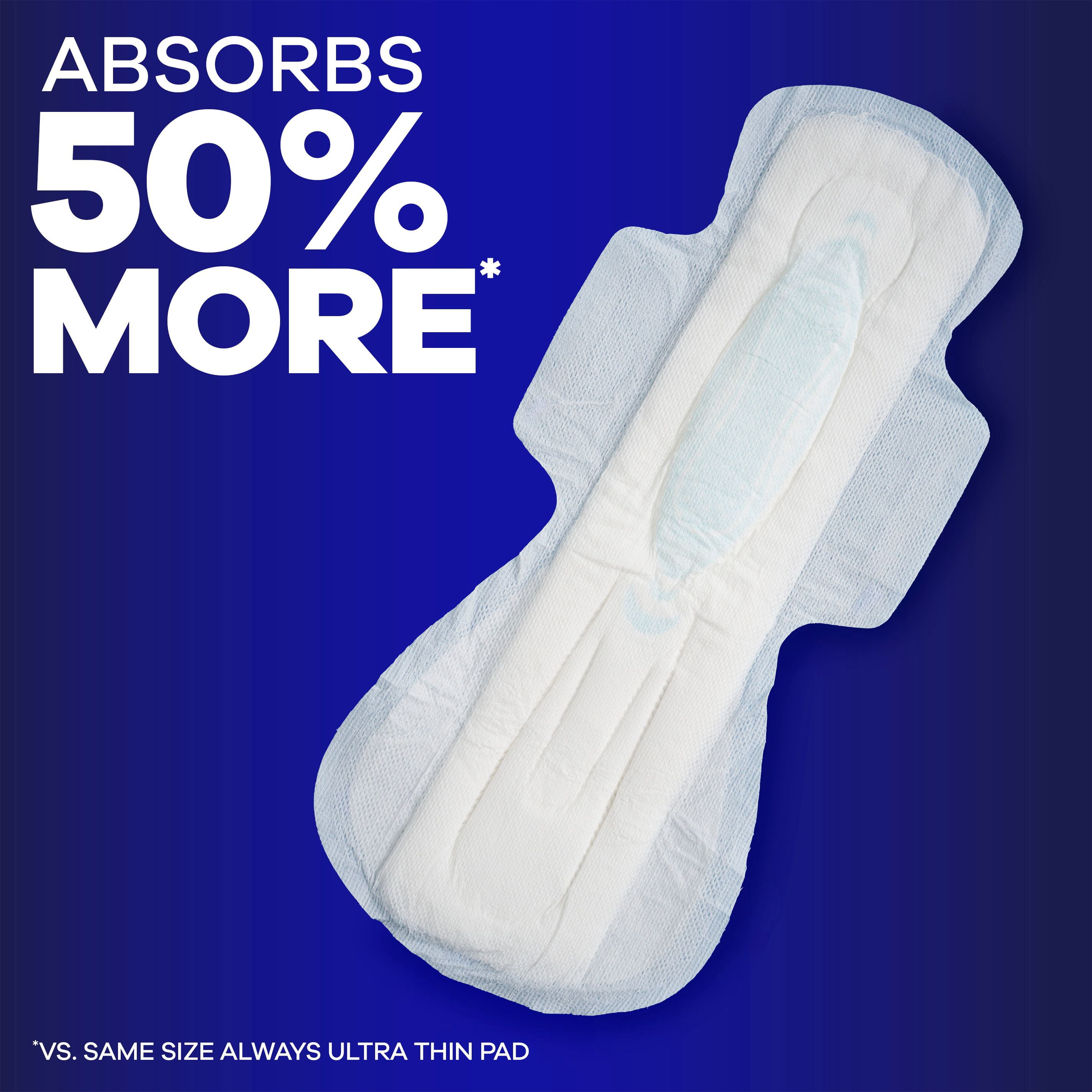 Always Maxi Serviettes Hygiéniques de Nuit avec Ailes pour Femmes, Taille 5, Absorption de Nuit Très Abondante, Non Parfumées