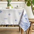 thumbnail image 4 of Spring Summer Tablecloth 60×120 Inch Rectangular, Wild Flowers Floral Blue Washable Seasonal Table Cover for Party Picnic Dinner Decor, 4 of 7