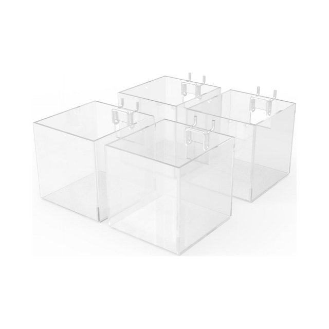FixtureDisplays® Slatwall Clear Candy Bin Acrylic Plexiglass Holder Pen Pencil Ruler 100800-4PK