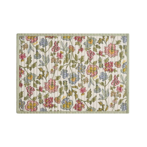 Beautiful Home by Drew Barrymore Wildflower Quilted Print Fabric Placemat, Multiple, 20"W x 14"L