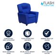 thumbnail image 4 of Contemporary Blue Vinyl Kids Recliner with Cup Holder, 4 of 9
