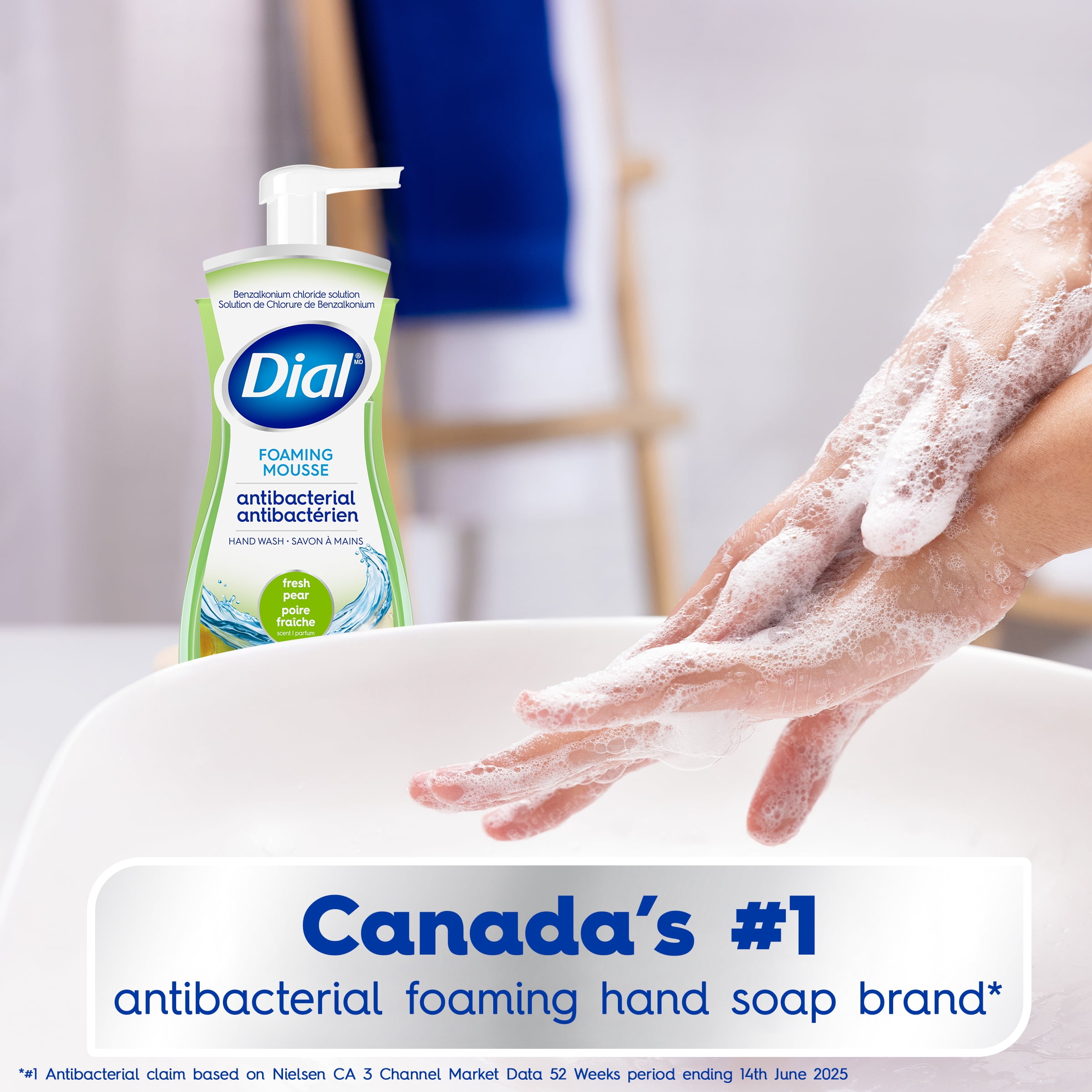Dial Antibacterial Foaming Hand Wash, Fresh Pear Scent, 221ml, Dermatologist Tested, pH Balanced, Free from Silicones, Parabens, Phthalates, SLES/SLS