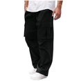 thumbnail image 2 of cllios Mens Cargo Pants Elastic Waisted Hiking Pants Baggy Work Pants Casual Drawstring Workout Joggers with Multi Pockets Cargo Sweatpants for Men, 2 of 8