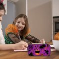 thumbnail image 2 of Large Capacity Pencil Case with Halloween Print, Cotton Fabric, Zipper Closure, 1 in Thick When Closed, Holds Up to 40 Pens, 2 of 4