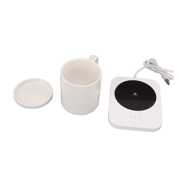 Chauffe-boisson, 3 Réglages de Température Alimentation USB Tasse à Café Chauffe-Électrique pour Bureau Noir,Blanc