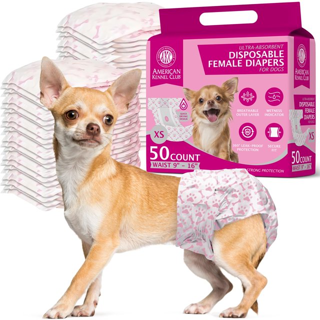 American Kennel Club Couches Jetables pour Chien avec Indicateur d'Humidité TP 50 Unités