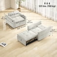 thumbnail image 3 of HOMCOM Fauteuil-Lit, Petit Sofa Escamotable avec USB, Crème, 3 of 10