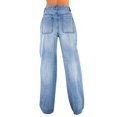thumbnail image 4 of Weiqiqre Jeans for Womens Fall Fashion 2024 Mid Waisted Ripped Stretch Button Straight Full Length Pants On Sale, 4 of 9