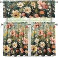 thumbnail image 2 of Wild Flowers Kitchen Curtains Set, Kitchen Curtains and Valances Set European Style Window Valance Set European Style Curtains for Cafe European Style Curtains for Dining Room, 2 of 5