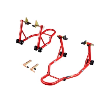 VEVOR Motorcycle Front & Rear Stand Lift 850 lbs Spoolift Paddock Swingarm Arm Red