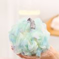 thumbnail image 1 of Bath Shower Sponge | Colorful Dual-Tone Soft Non-Scattering Body Scrubber | Plentiful Foamy Lather | Quick-Dry Hanging Loop | Gentle for Sensitive Skin | 1 Pack | 4.7 x 4.7 in | Exfoliating Bath Pouf, 1 of 6