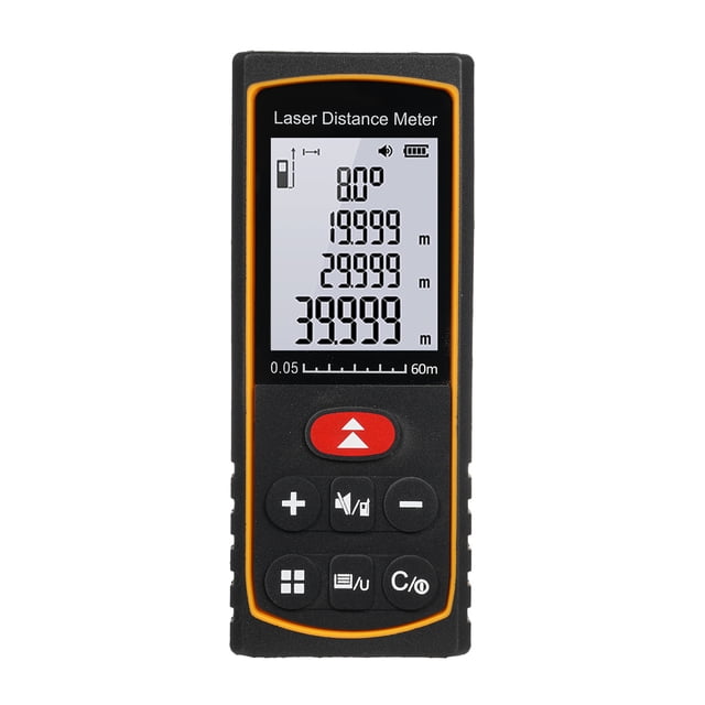 Tignapoo Compteur de Distance Laser Compact avec Capteur d'Angle, Commutateur Multi-Unités (M/pi/po), Haute Précision pour Distance/zone/volume/pythagore, Portable Noir DC60 avec Piles Incluses