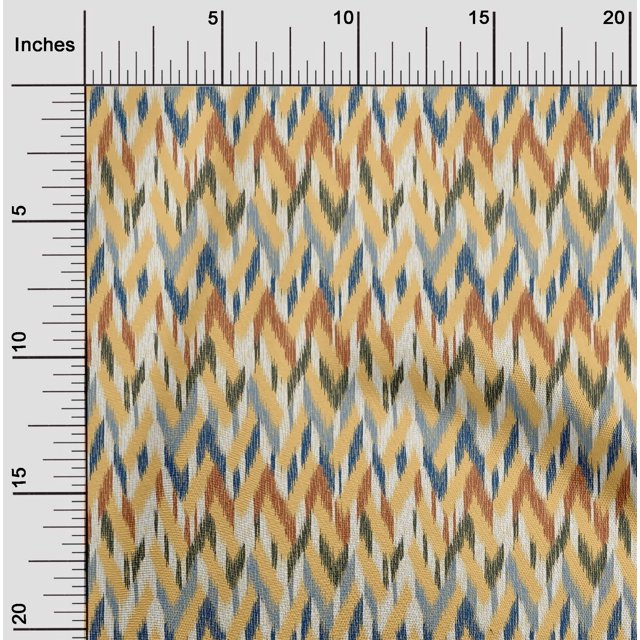 oneOone Cotton Poplin Fabric Chevron Ikat Print Fabric BTY 42 Inch Wide