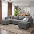 thumbnail image 2 of HONBAY Modular Sectional Sofa with Storage, U Shaped Couch with Reversible Chaise and Storage Ottomans, Gray, 2 of 7