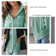 thumbnail image 4 of Chemisier Cardigan Décontracté à Col à Revers et Rayures pour Femmes Automne avec Boutons Manches Longues Poche Poitrine, 4 of 6