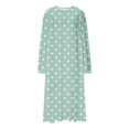 thumbnail image 2 of Erwazi Chemises de Nuit pour Femmes Maxi Col Rond Manches Longues Vêtements de Nuit Confortables Imprimé Ample Doux Décontracté Robe de Nuit Confortable, 2 of 5