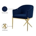 thumbnail image 4 of Meridian Furniture Xavier Chaise de Salle à Manger en Velours Bleu Marine, 4 of 5