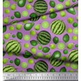 thumbnail image 2 of Soimoi Poly Georgette Fabric Pear,Lemon & Watermelon Fruits Printed Fabric 1 Yard 42 Inch Wide, 2 of 3
