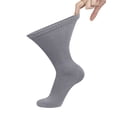 thumbnail image 3 of 6 Pairs of Big and Tall Cotton Diabetic Non-Binding Neuropathy Crew Socks (Gray, Sock Size 13-16), 3 of 5