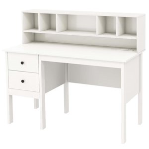 Pemberly Row Bureau informatique 48" Table d'écriture avec sorties d'alimentation en blanc