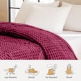 thumbnail image 4 of Imitation Rabbit Fleece Blanket,Double Layer,Thickened Solid Color,Office Nap Blanket,Comfortable,Home Decor,Warmth,Softness,Fall Collection,PENDANE,Red, 4 of 6